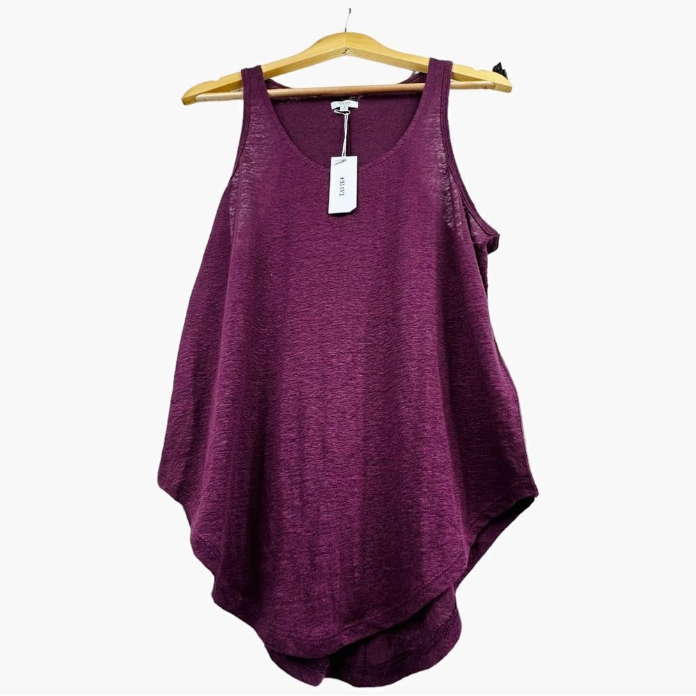 Tavik Linen Slub Tank Top Plum Purple NWT Small